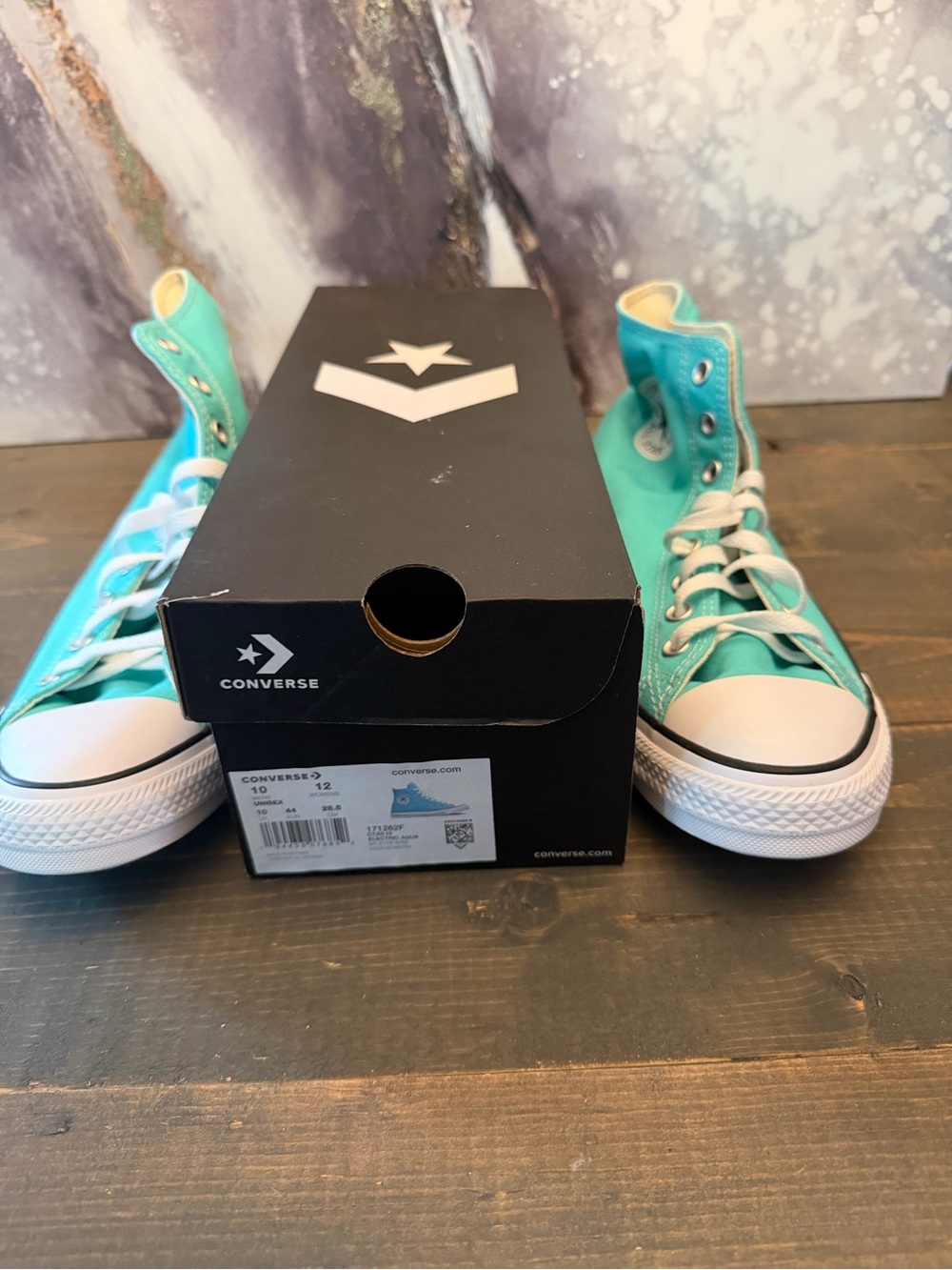 Converse high top sneakers in electric aqua